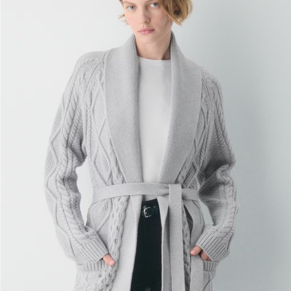 Aritzia Merino Wool Cable Knit Cardigan